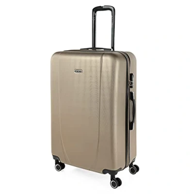 Imagen de ITACA Maletas Grandes De Viaje: Maleta Grande 23 Kilos, Viaje Grande, para Todas Tus Aventuras. Material ABS Resistente y Ligera, Champagne