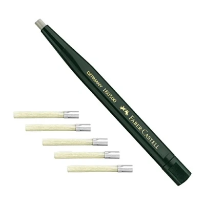 Imagen de Faber Castell 180300 Pasador giratorio con borrador de cristal, color verde + 5 minas repuesto 180600