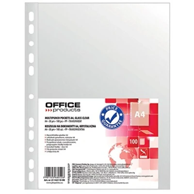 Imagen de Office Products 21142115 90 Carteras para documentos hechas de película polipropileno suave y lisa, 30 μm grosor. 100 unidades.