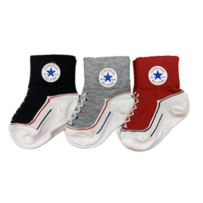 Imagen de Converse Infant Socks 3 Pack (Grey(MC0172 023)/Black/Red, 6 12 Months)