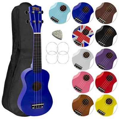 Imagen de Tiger Mad About SU8 Ukelele soprano en azul, con estuche, púa y cuerdas de repuesto, óptimo para escuelas principiantes
