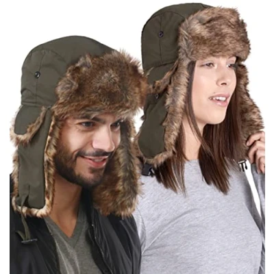 Imagen de Tough Headwear Gorro Invierno Hombre y Mujer Aviador Unisex Hombre/Mujer con Orejeras Mujer/Hombre de Pelo Gorros Esquimal