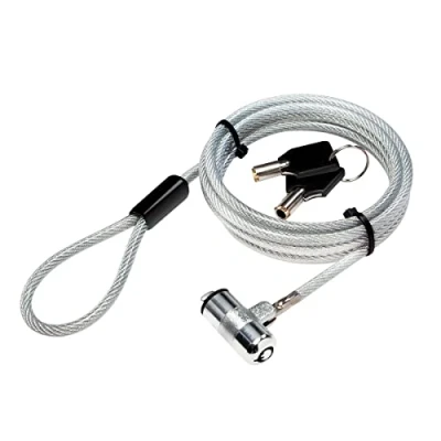 Imagen de LogiLink NBS009 Candado antirrobo para portátiles (Ultrafino, con 2 Llaves), Color Plateado
