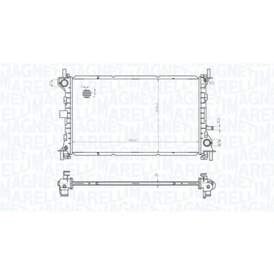 Imagen de MAGNETI MARELLI 350213178100 Radiador, refrigeración del motor 600 348 16 Aletas soldadas FORD: Focus 2, Mk1 Hatchback