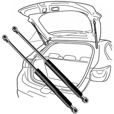 Imagen de Yrrltsy Puntales de gas hidráulicos para portón trasero coche Renault Scenic III (JZ0/1) 2009 2015 (OEM: 904500004R) 52,8 cm, una potente barra soporte trasero, funcionamiento