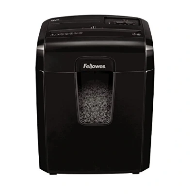 Imagen de Fellowes 8Mc Trituradora de Papel, microcorte, destruye hasta 8 Hojas, destructora Papel Uso Personal, Papelera 14L, Nivel Seguridad DIN P4, con Bloqueo Seguridad, Color Negro