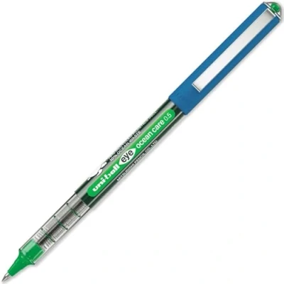 Imagen de Uni Ball Rollerball tinta líqiuda Eye Micro OCEAN CARE UB 150ROP Verde 0,5mm Caja 12 Uds