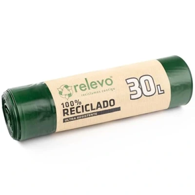 Imagen de Relevo 100% Reciclado bolsas de Basura, extra resistentes 30 L, 15