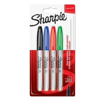 Imagen de Sharpie Marcadores Permanentes Punta Fina Surtidos Colores Estándar 4pc