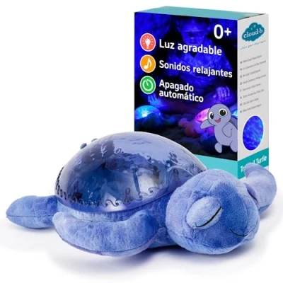 Imagen de Cloud B Proyector de los fondos marinos con luz nocturna relajante sonidos reconfortantes Brillo ajustable 3 colores Apagado automático Turtle Musical Night Light Tranquil Tortuga Morada