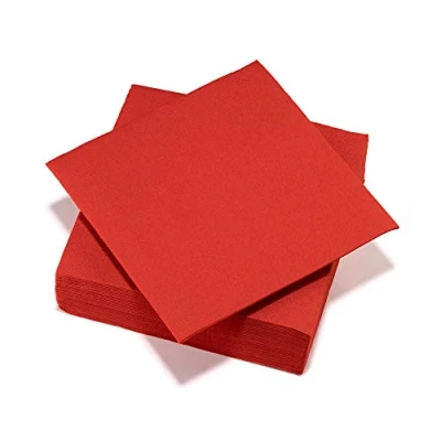 Imagen de Le Nappage Airlaid Paper Towels Color Rojo Servilletas Certificadas FSC® Reciclables y Biodegradables Set de 25 Toallas Formato 40 x cm