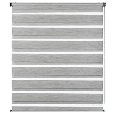 Imagen de Gardinia De Luxe Estor Doble, Poliéster, Mezcla Grises, 110 x 180 cm