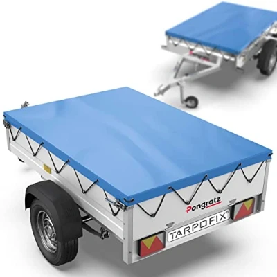 Imagen de Tarpofix® Lona para Remolque Plana 256 x 145 8 cm Incl. Cuerda de con Bordes Reforzados, PVC Cubierta Varios Modelos remolques automóviles 750kg &amp; 1000kg
