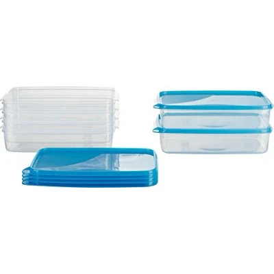 Imagen de MiraHome Recipiente para almacenar y congelar Alimentos Frescos 2l Rectangular Poco Profundo 28x18x6,5cm Set de 6 Calidad austriaca