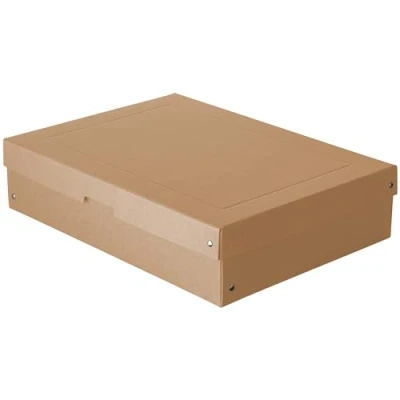 Imagen de FALKEN Original PureBox Nature. Fabricado en Alemania. 100 mm de alto, DIN A3. caja almacenamiento con tapa cartón resistente, regalo vegana, transporte, multiusos, color