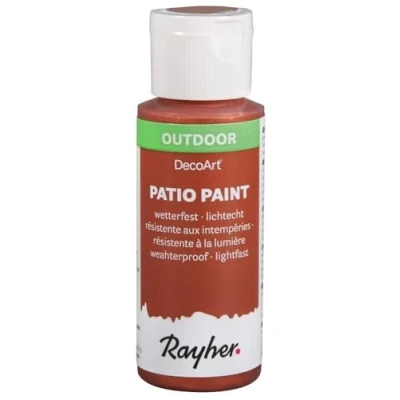 Imagen de Rayher 38610640 Patio Paint, color cobre, botella de 59 ml, pintura acrílica resistente a la intemperie para exteriores, luz, interior y exterior