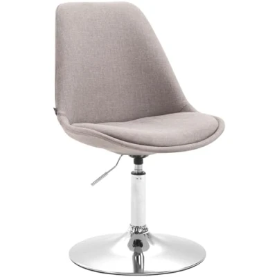 Imagen de CLP Silla De Comedor Maverick Tapizada en Tela I Butaco Salón Regulable Altura &amp; Giratoria I, Color:Gris, Color del Marco:Cromado