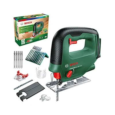 Imagen de Bosch Home and Garden 0603011101 UniversalSaw 18V 100 (sin batería, Sistema de 18 V, con Juego 15 Hojas Sierra calar, en Caja) Edición Amazon