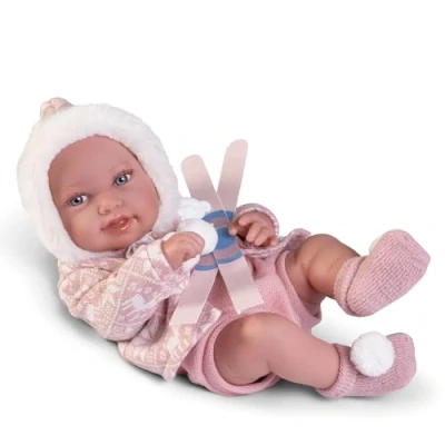 Imagen de Muñecas Antonio Juan Recién Nacida Pipa Esquiadora Cuerpo de Vinilo Sexuado 42 cm con Accesorios Colección 2024 Ref. 50406