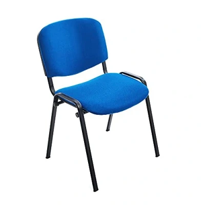 Imagen de Rocada Silla de Visitas, Confidente Acolchada, Apilable, Color Azul, Estructura Negra