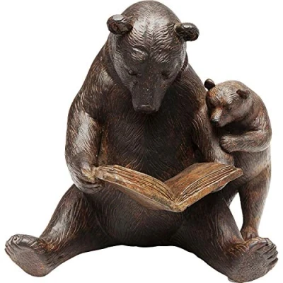 Imagen de Kare Design Figura deco Reading Bears, sala de estar, madre e hijo, poliresina, hecho a mano