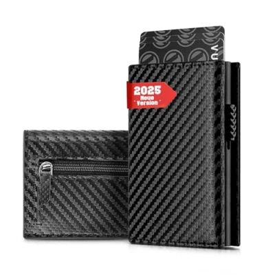 Imagen de IceReco Carteras para Hombre con Monedero Cartera Pequeña Bloqueo RFID Cuero Piel Minimalista Slim Wallet