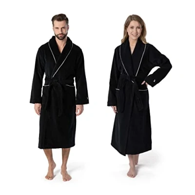Imagen de MOVE Talla 38 100% algodón Home Wear Albornoz, Silver Parent, algodón, Negro, Small