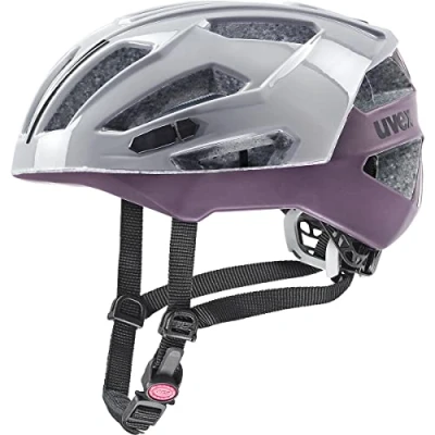 Imagen de uvex gravel x, casco Performance seguro unisex, ajuste de talla individualizado, ventilación optimizada, rhino, plum, 56 61 cm