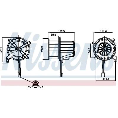 Imagen de NISSENS 87621 Ventilador de Calefacción sin controlador incorporado MERCEDES BENZ: Clase V, Vito Mixto