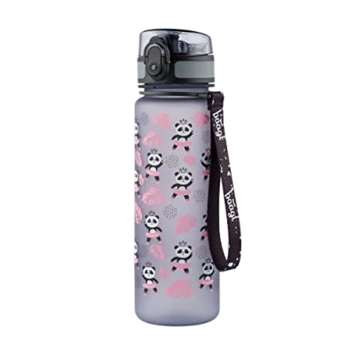 Imagen de Baagl botella para niños a prueba de fugas, agua 500 ml, deporte y escuela niñas Tritan (Panda)