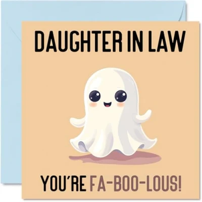 Imagen de tarjetas de cumpleaños para nuera Fa Boo Lous Divertida tarjeta feliz parte tu suegro, regalos hija, felicitación broma 145 mm x