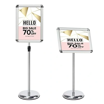 Imagen de Mutualsign Soporte ajustable para carteles de pantalla Broche Anuncio la muestra bodas / Show Display Tamaño A3 (Plata A3)