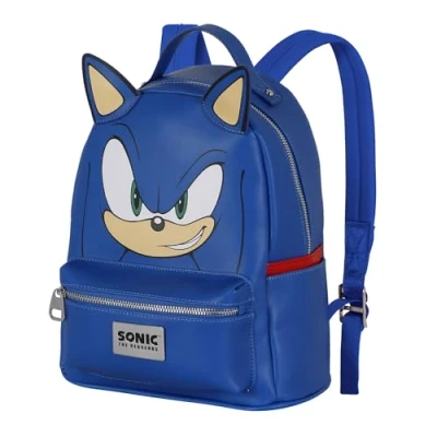 Imagen de Karactermania Segasonic FACE Heady Mochila escolar para niños, Talla: One Size, Azul
