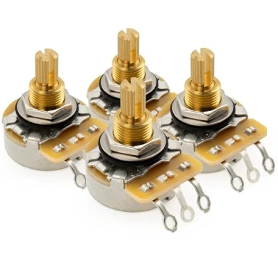 Imagen de CTS 450G A500K Potenciómetros Latón Standard Split Shaft 3/8 Pulgada 10% Audio Taper Poti para Guitarra Eléctrica Bajo(Set de 4)