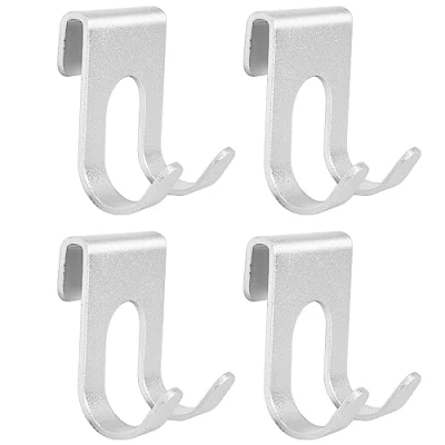 Imagen de 4 Piezas Ganchos de Ducha Puerta, para Colgar Aluminio,Gancho Toallas Autoadhesivo Mate,Ganchos Pared Duradero Baño, Cocina, Oficina, Multiusos (Plata)