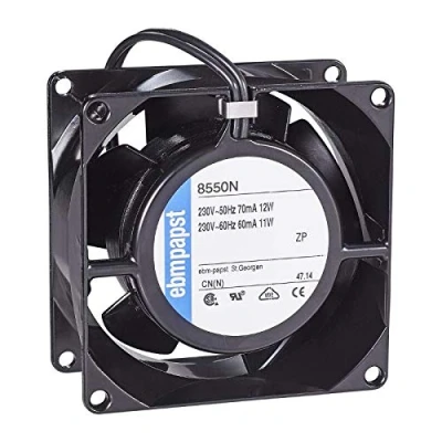 Imagen de Easyricambi ventilador axial EBM PAPST 8550N, estructura y de metal, 80 x 38 mm, altas temperaturas hasta 70 C para estufa pellets