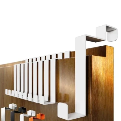 Imagen de 4smile Juego de 10 ganchos para puerta, color blanco, acero inoxidable, colgar en el interior, puerta y entrada