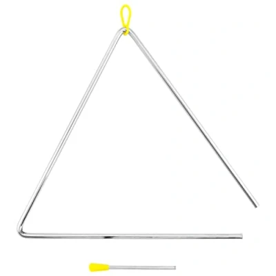 Imagen de TIGER TRI28 MT Instrumento triángulo de 12&quot; con batidor, acero resistente percutor metal, adecuado para uso escolar o doméstico