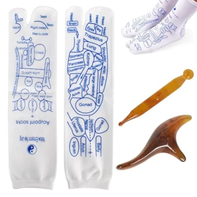 Imagen de Calcetines de Reflexología,Calcetines Masaje, Reflexología con Herramienta Masaje,Juego AcupresióN,Herramientas ReflexologíA,Reducen la Fatiga (Mujeres 35 39)