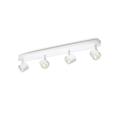 Imagen de Philips myLiving Star Barra de focos, LED, 4 luces, aluminio, luz blanca cálida, 3 W, color blanco