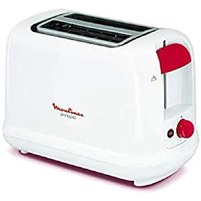 Imagen de Moulinex Principio LT160111 Tostadora de dos ranuras cortas con bandeja recoge migas 7 niveles tueste, motor 850 W, modo descongelación y botón apagado, para gran variedad pan