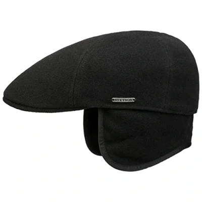 Imagen de Stetson Gorra con Orejeras Texas Wool Hombre de Lana Gorro Ivy Visera, Orejeras, Forro, Forro Invierno otoño/Invierno XL (60 61 cm) Negro