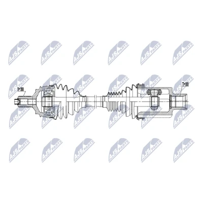 Imagen de NTY NPW ME 208 Árbol de Transmisión Eje delantero, izquierda, derecha 526mm automática
