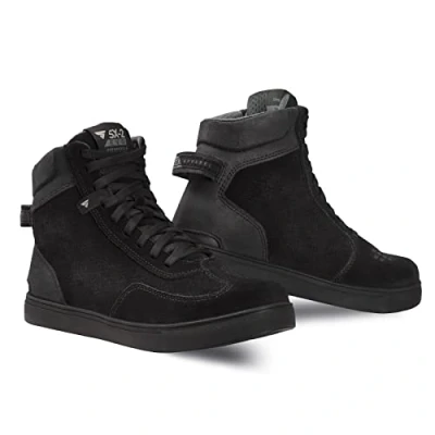 Imagen de SHIMA SX 2 EVO Botas Moto Hombre Zapatillas de Cuero, Transpirables, Reforzados con Soporte el Tobillo, Suela Antideslizante, Almohadilla Engranaje (Negro, 41)