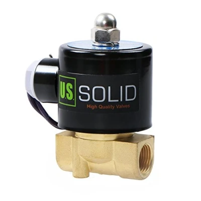 Imagen de U.S. Solid 12V DC 3/8 G Válvula de solenoide eléctrica Latón Normalmente Cerrado Solenoid Valve Impulsado Directamente para Agua Aire Aceite Diesel Viton Material del sello