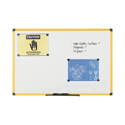 Imagen de Bi Office Ultrabrite Pizarra magnética con marco de aluminio, 90 x 60 cm, color amarillo