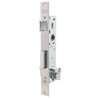 Imagen de Tesa Assa Abloy 221028AI Cerradura Monopunto De Palanca Deslizante Para Perfiles Metálicos Inoxidable Entrada 20 mm 2210