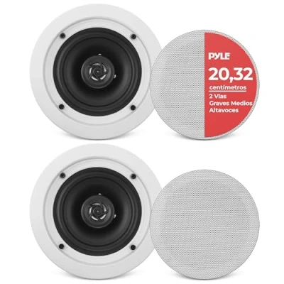 Imagen de Pyle PDIC61RD Par de Altavoces estéreo 2 vías para Montaje Empotrado en el Techo, 200 W, tamaño 6.5 Pulgadas, Color Blanco
