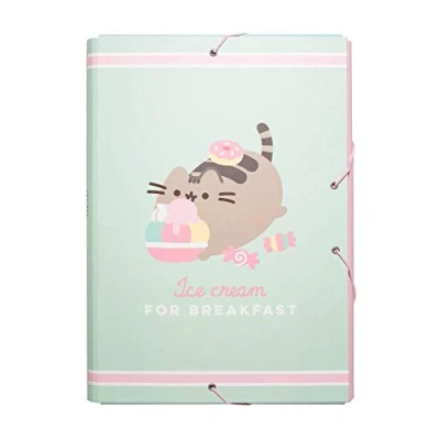Imagen de Grupo Erik Carpeta clasificadora escolar A4 con solapas de Pusheen, Foodie collection Portafolios cartón gomas Vuelta al cole