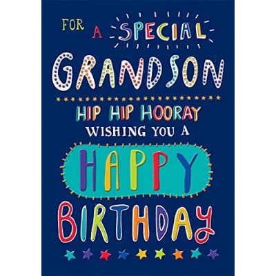 Imagen de Piccadilly Greetings Tarjeta de cumpleaños tradicional para nieto, 17,8 x 12,7 cm